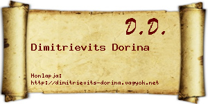 Dimitrievits Dorina névjegykártya